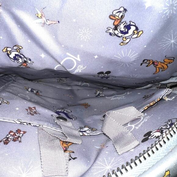 LOUNGEFLY DISNEY PARKS 100th ANNIVERSARY Backpack Bag Silver FAST SHIP 3085-1 main image 6